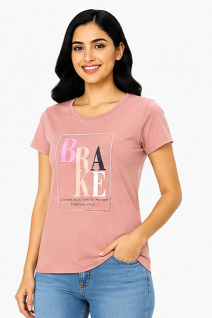 Women's Graphic Print Round Neck T-Shirt9 ( L, 2XL)