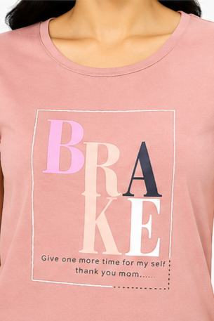 Women's Graphic Print Round Neck T-Shirt9 ( L, 2XL)