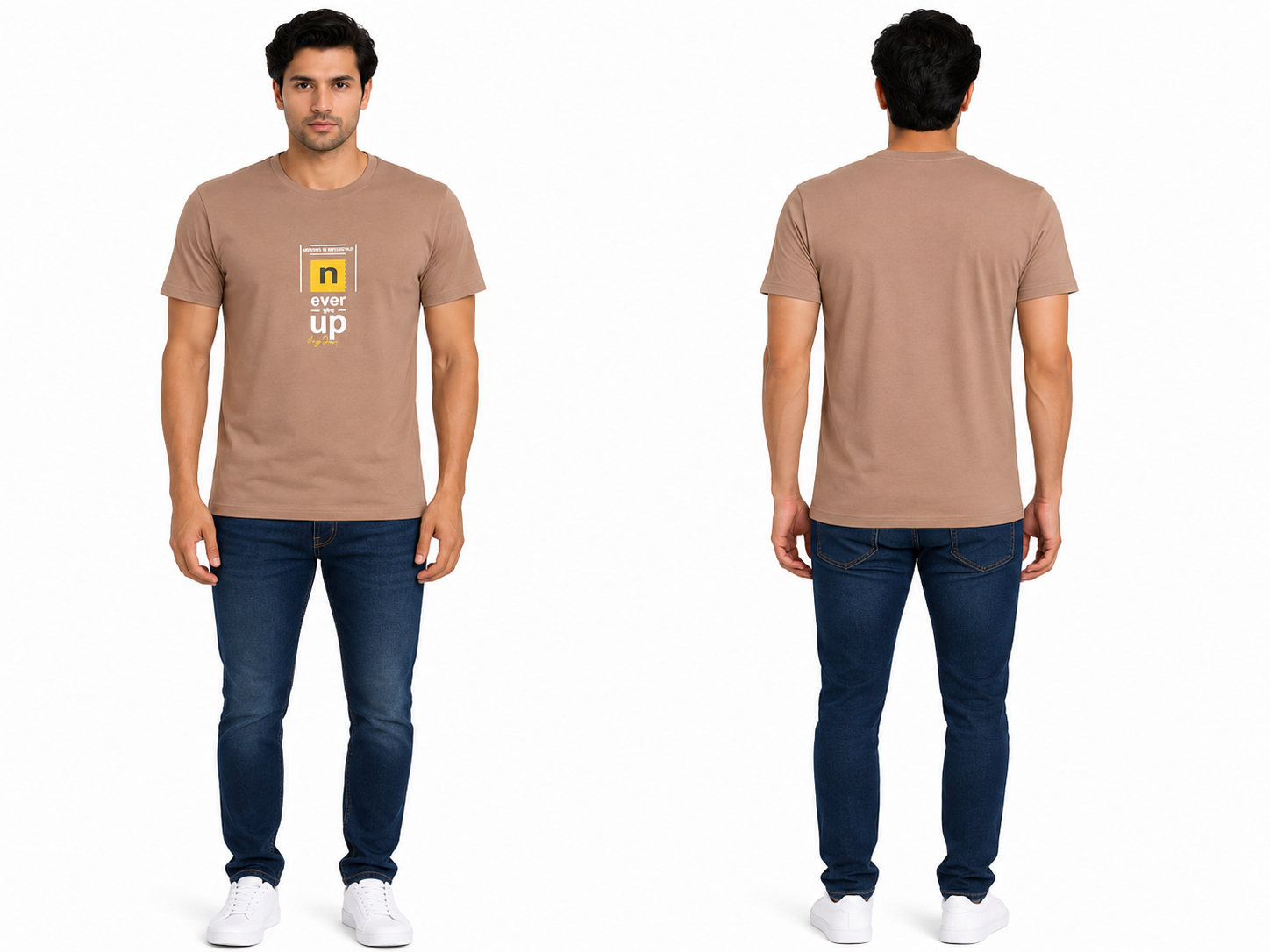 Casual Round Neck Printed T-Shirt for Men