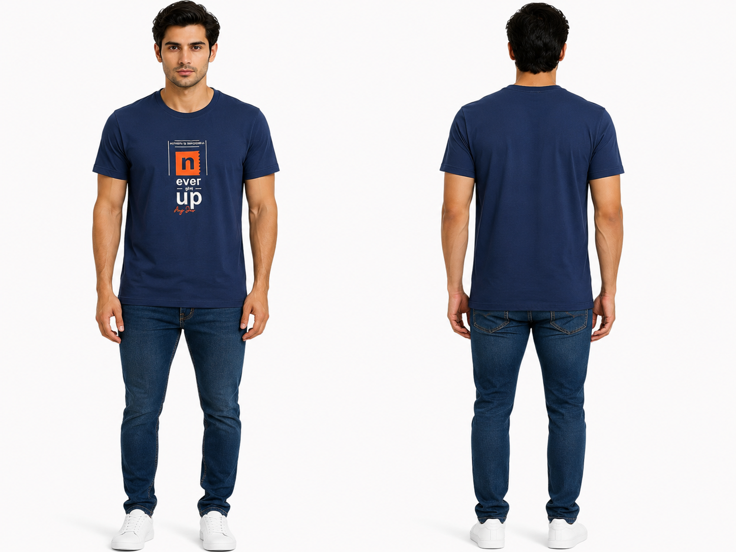 Casual Round Neck Printed T-Shirt for Men