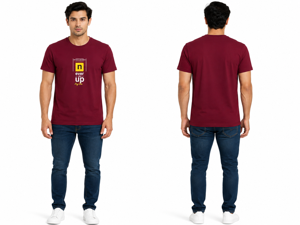 Casual Round Neck Printed T-Shirt for Men