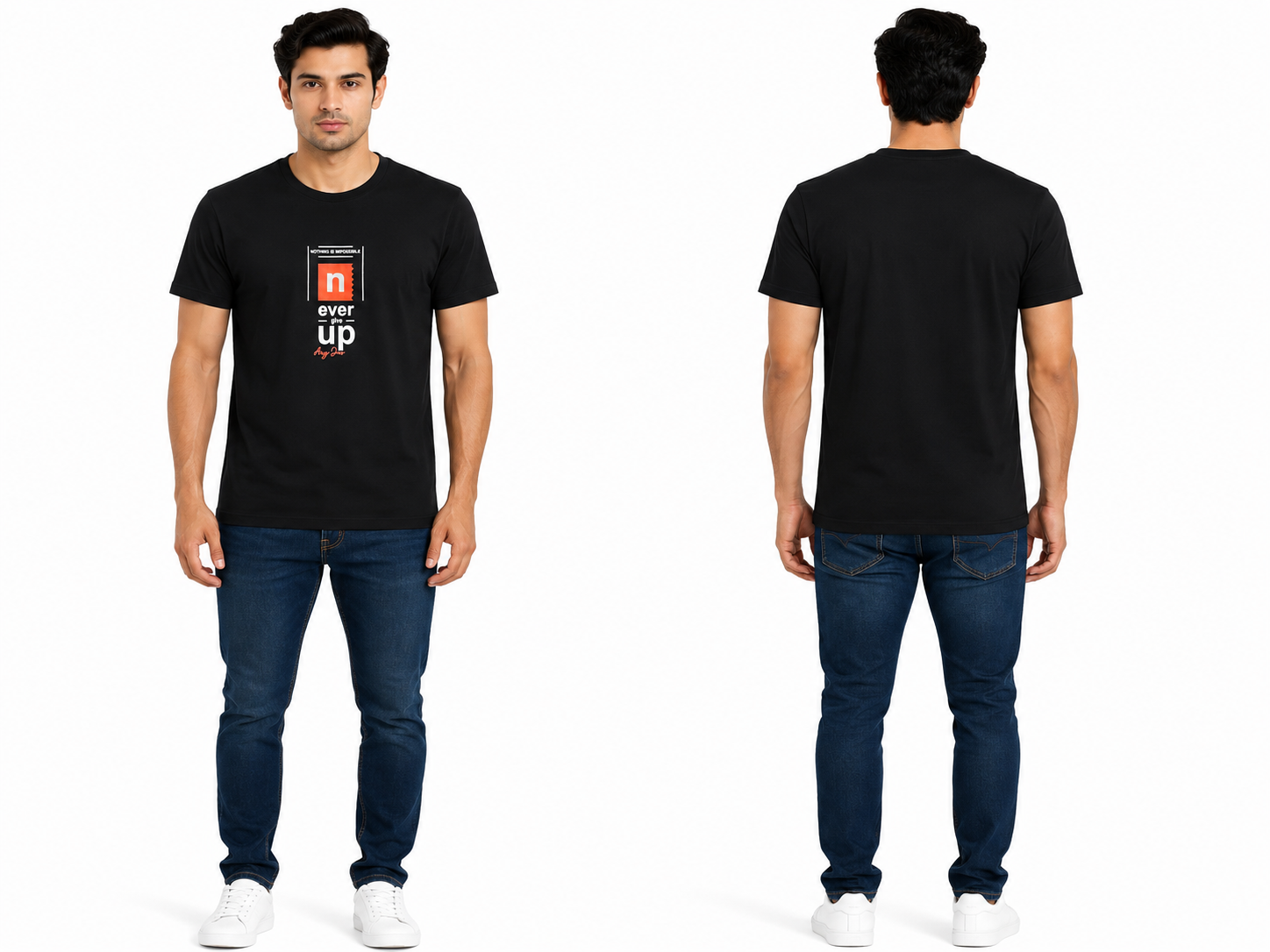 Casual Round Neck Printed T-Shirt for Men