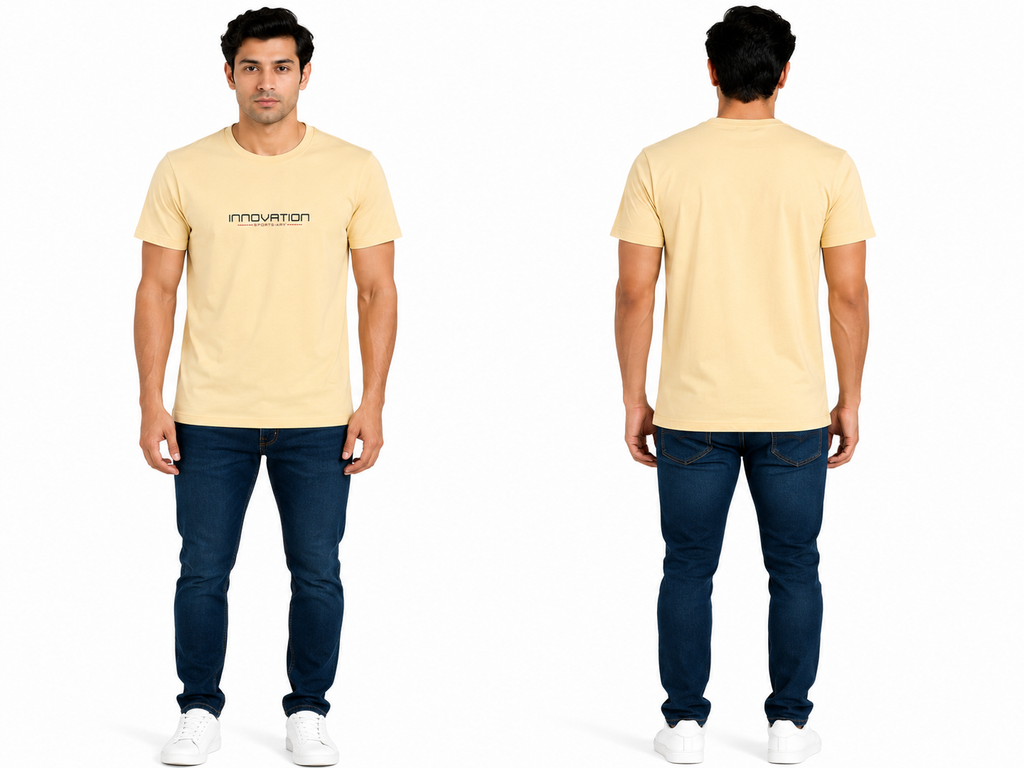 Casual Round Neck Printed T-Shirt for Men