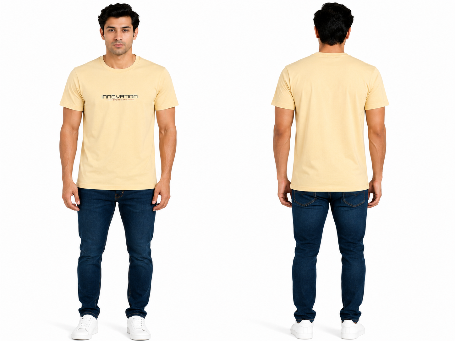 Casual Round Neck Printed T-Shirt for Men