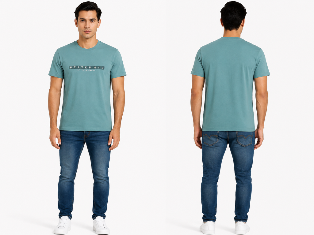 Casual Round Neck Printed T-Shirt for Men