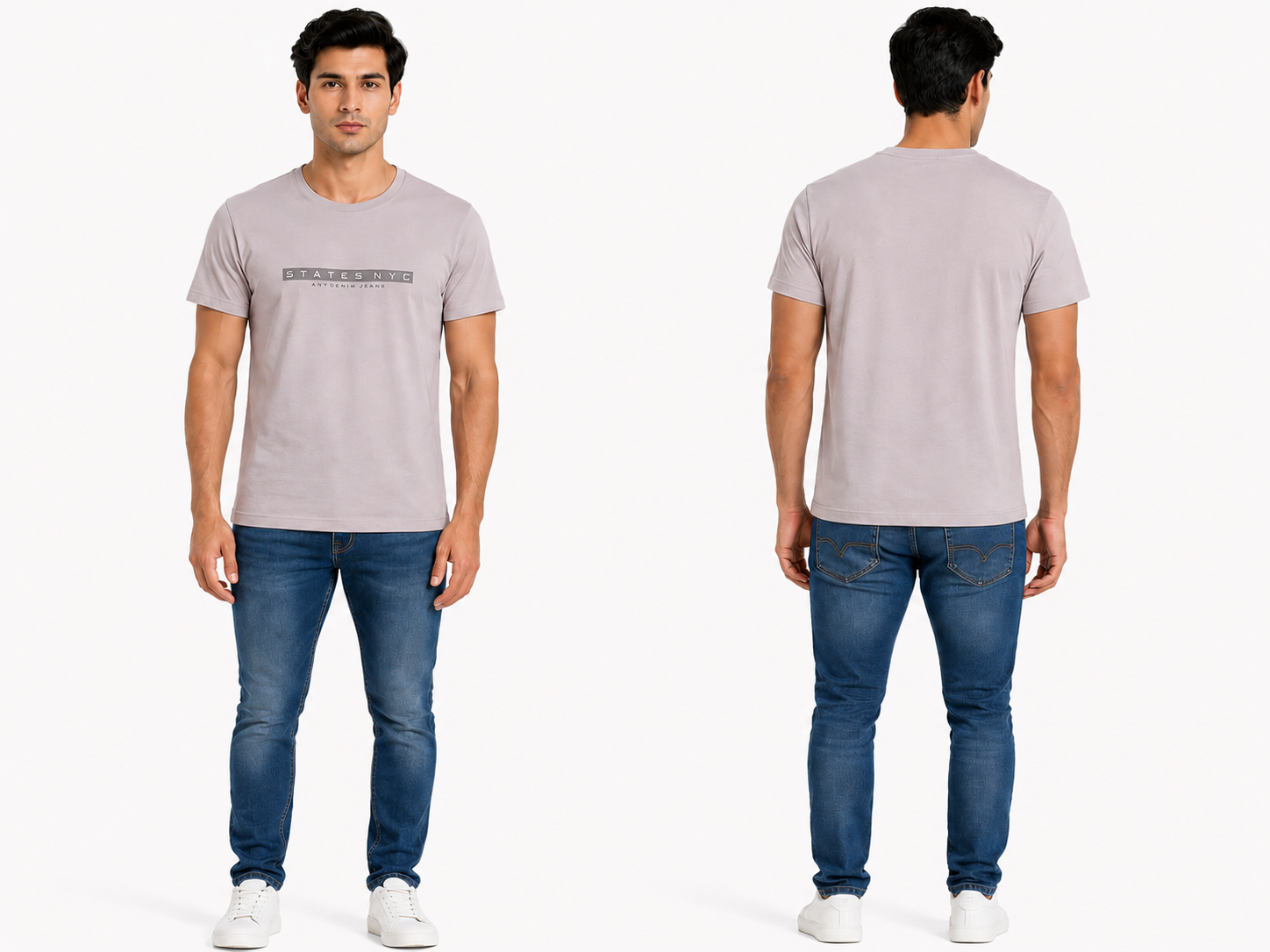 Casual Round Neck Printed T-Shirt for Men