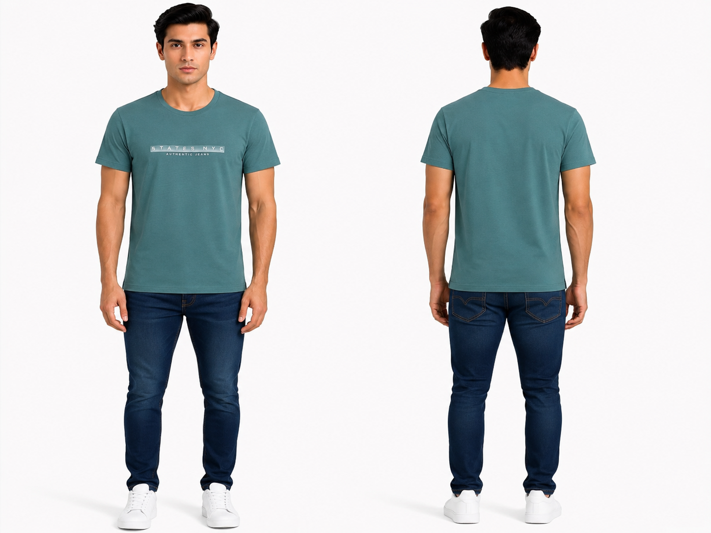 Casual Round Neck Printed T-Shirt for Men