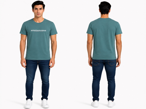 Casual Round Neck Printed T-Shirt for Men