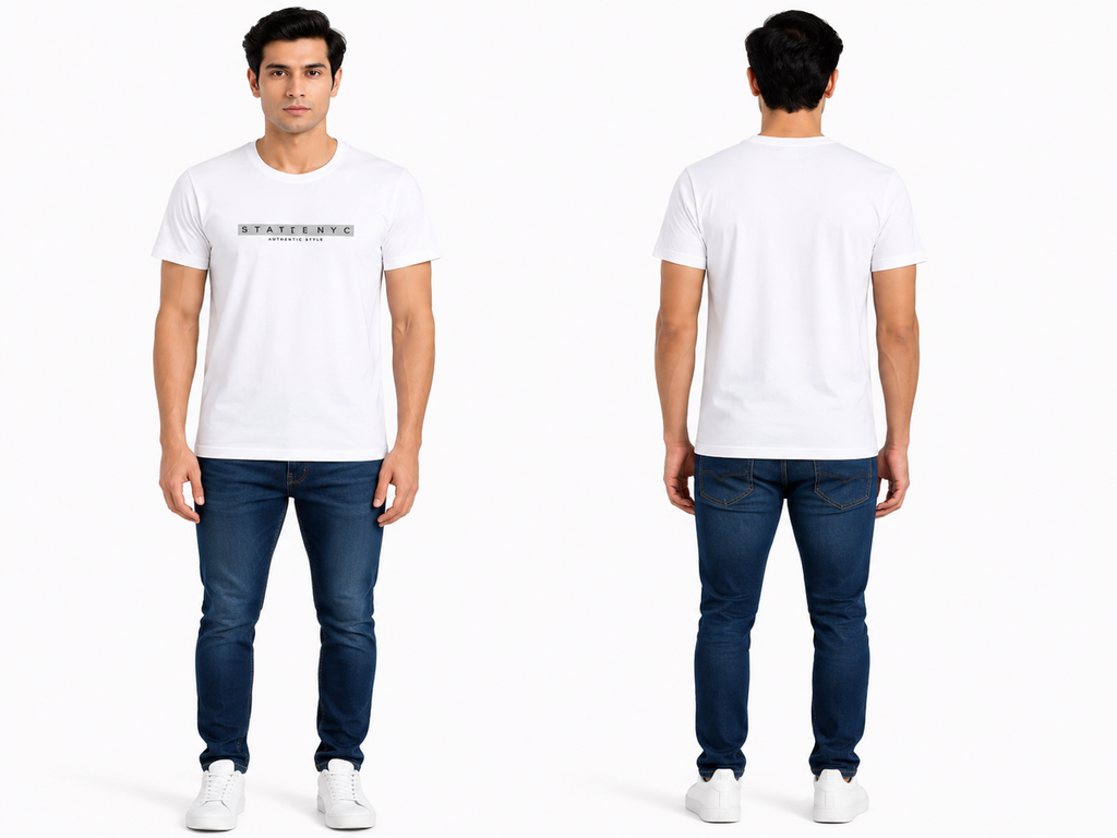 Casual Round Neck Printed T-Shirt for Men