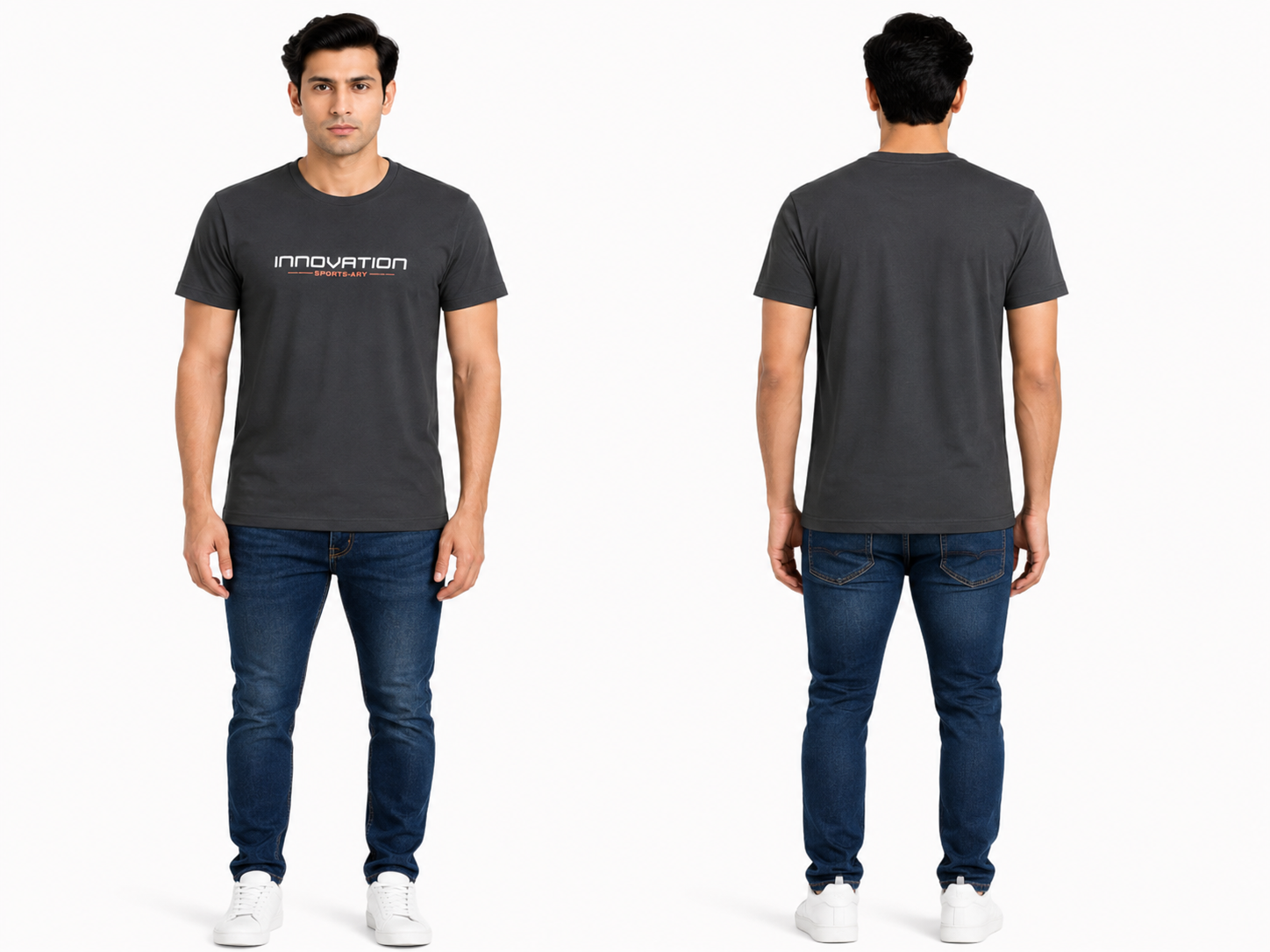 Casual Round Neck Printed T-Shirt for Men