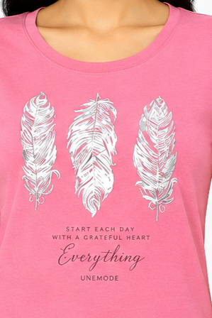 Women's Graphic Print Round Neck T-Shirt  ( L, XXL)