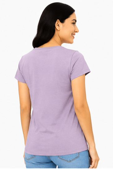 Women's Graphic Print Round Neck T-Shirt L