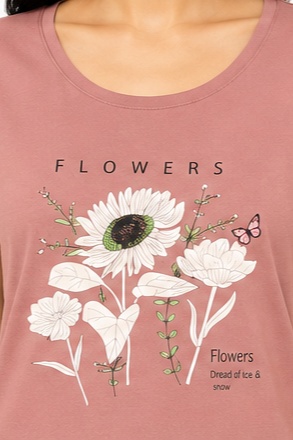 Women's Graphic Print Round Neck T-Shirt XL