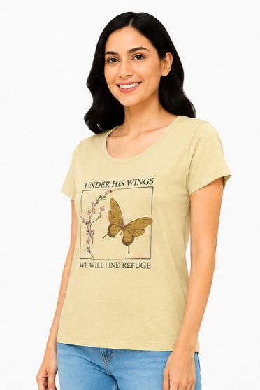 Women's Graphic Print Round Neck T-Shirt  XL