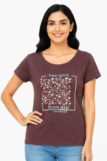 Women's Graphic Print Round Neck T-Shirt  XL