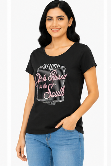 Women's Graphic Print Round Neck T-Shirt ( XL, 2XL)