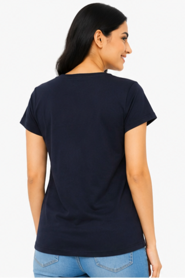 Women's Graphic Print Round Neck T-Shirt  XL
