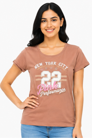 Women's Graphic Print Round Neck T-Shirt ( XL,2XL)