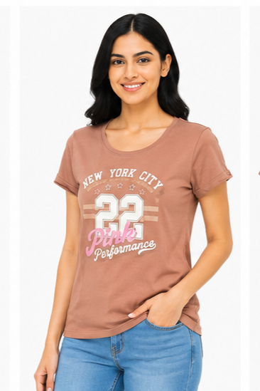Women's Graphic Print Round Neck T-Shirt ( XL,2XL)