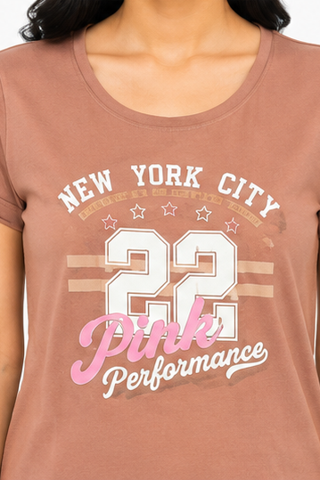 Women's Graphic Print Round Neck T-Shirt ( XL,2XL)